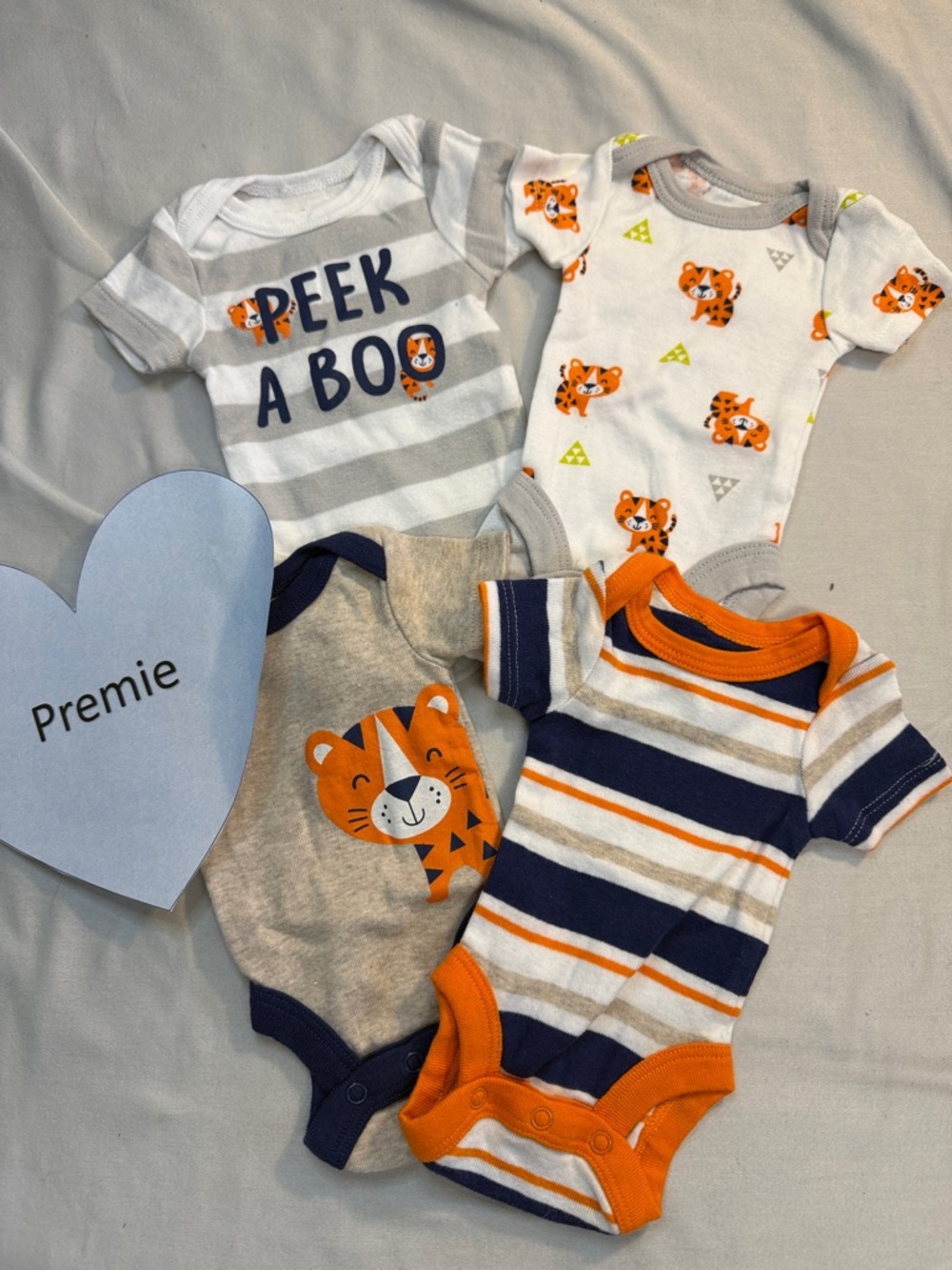 Koala Kids - NWOT - Grey and Blue short sleeve Bodysuits with Playful Patterns